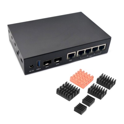 Robust Metal Casing with 6 Heatsink Pads for Banana Pi R3 BPI-R3 Enclosure