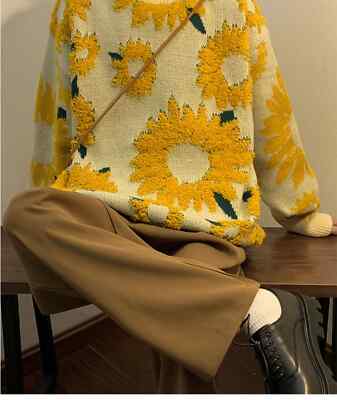 Winter Sunflower Sweaters O-Neck Pullovers Sweater Men Winter Sunflower Sweaters O-Neck Pullovers Sweater Men