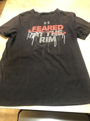Boy's Under Armour Heatgear Loose Fit T shirt Black Y MD/M