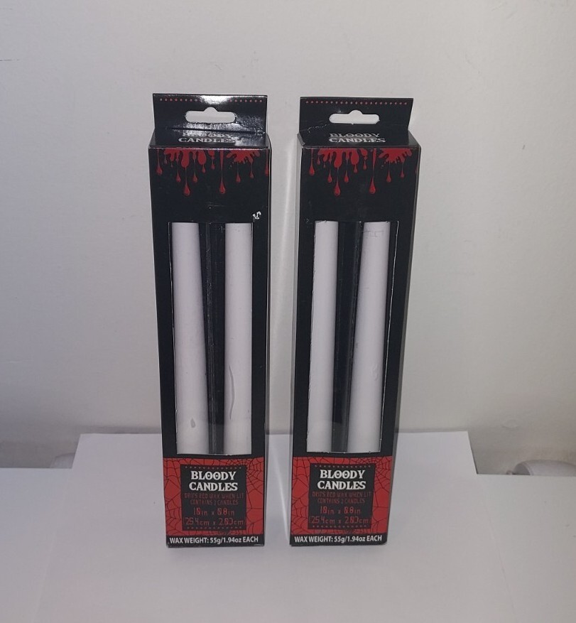 Bloody Drip Candles 10 Inch Halloween Decor Set of 4 Red Wax Effect-image