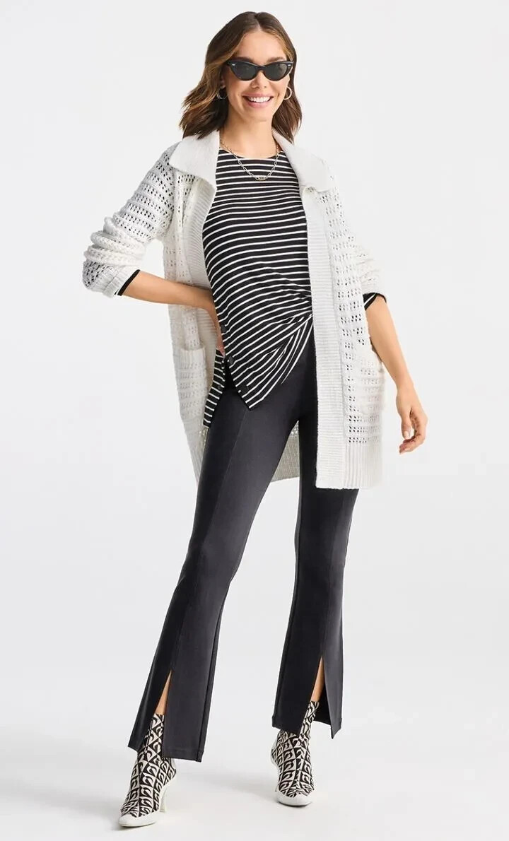 Cabi #6237 Open Stitch Cardigan White S EUC | eBay