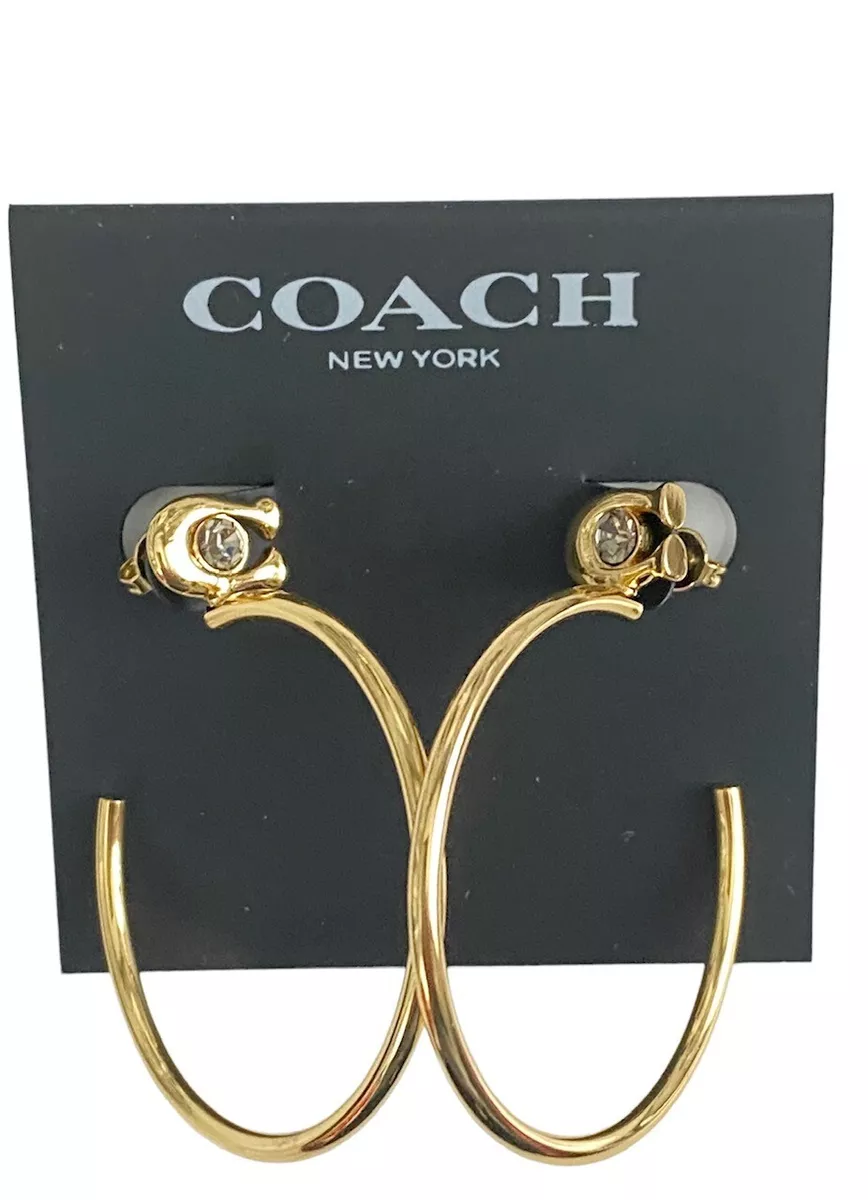Coach gold on sale hoop earrings