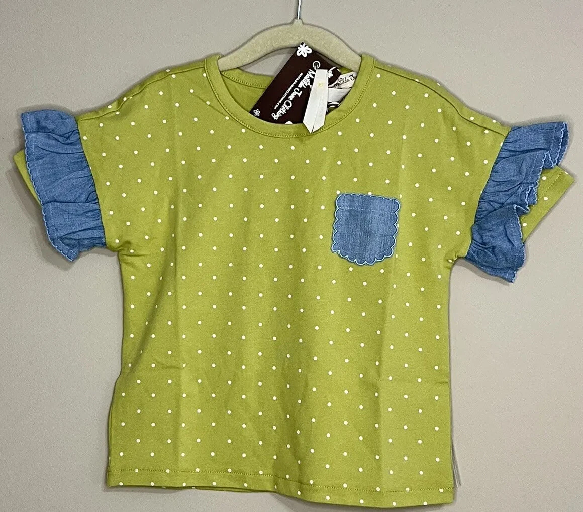 Tunique/top MATILDA JANE Field Trip Rayée Vert/bleu - Taille 4 - Sans Manches - Occasion Très Bon état