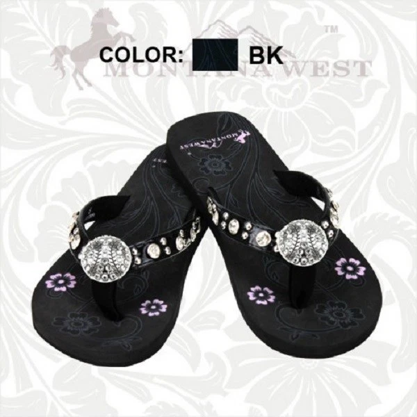 Baseball Mom Bling Shoes, Flip Flops Ladies Rhinestones Sandals Montana West