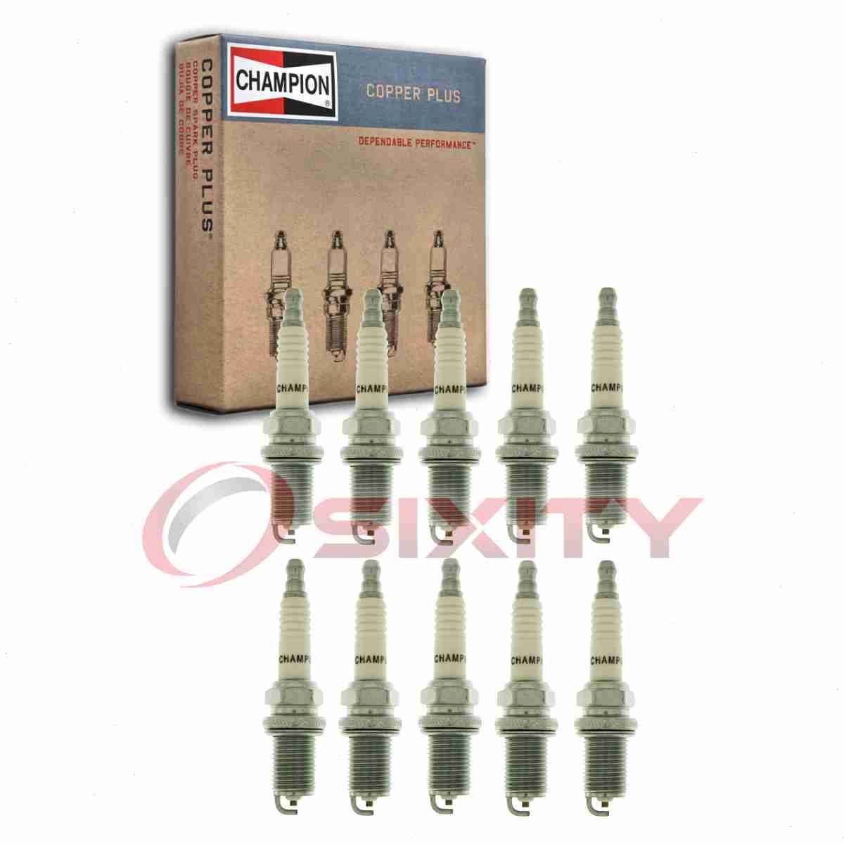 10 pc Champion Copper Plus 430 Spark Plugs for V99-75-0023 RC9YC4 Q22PRU ev