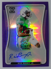 2021 Leaf Metal Draft Flahsbacks Auto XRC Rico Bussey Jr North Texas Purple /25