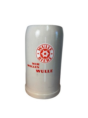 Vintage 1960's Wulle Biere Gray Stoneware Beer Stein Mug Germany Heavy 1L