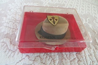 Vintage Salesman Sample RESISTOL Mini Self Conforming 3 1/4" Light Brown Hat