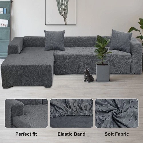 3+4 Sitzer L Form Ecksofa Bezüge 2 Stück Jacquard Stoff Sofa Schonbezug - Bild 1 von 33