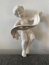 Vintage Ceramic Tooth Brush Holder Wall Mounted Putto Cherub Angel 3 Brush