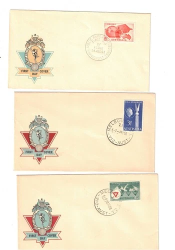 Australia 1955/60 UNADDRESSED OFFICIAL FDCs       Lot 7   (3 items)