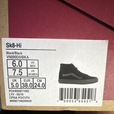 VANS Sk8 High Top Sneaker Black/Black "Black Suede" VN000D5IBKA New