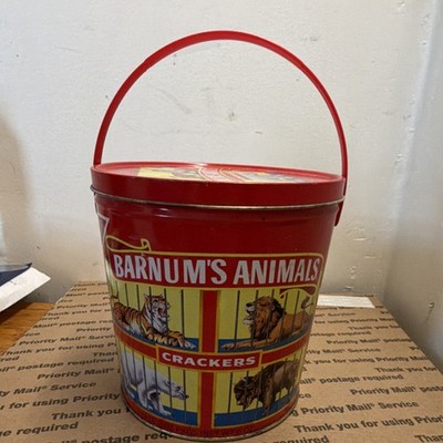 Vintage Nabisco Barnum's Animals Crackers Collectible Tin 1991 Red Circus pics