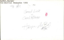 Harper LeBei Signed 3x5 Index Card Cut  Autograph Den