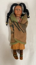 Antique Native American Skookum Doll 9 Original Full Outfit