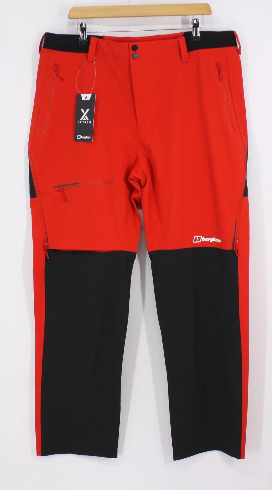 BERGHAUS MENS MTN GUIDE ALPINE PANT OUTDOOR TROUSERS UK XXL RED/BLK RRP £160 IB