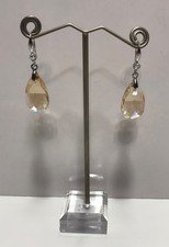 Sterling Silver 925 Teardrop Crystal CZ Dangle Drop Earrings