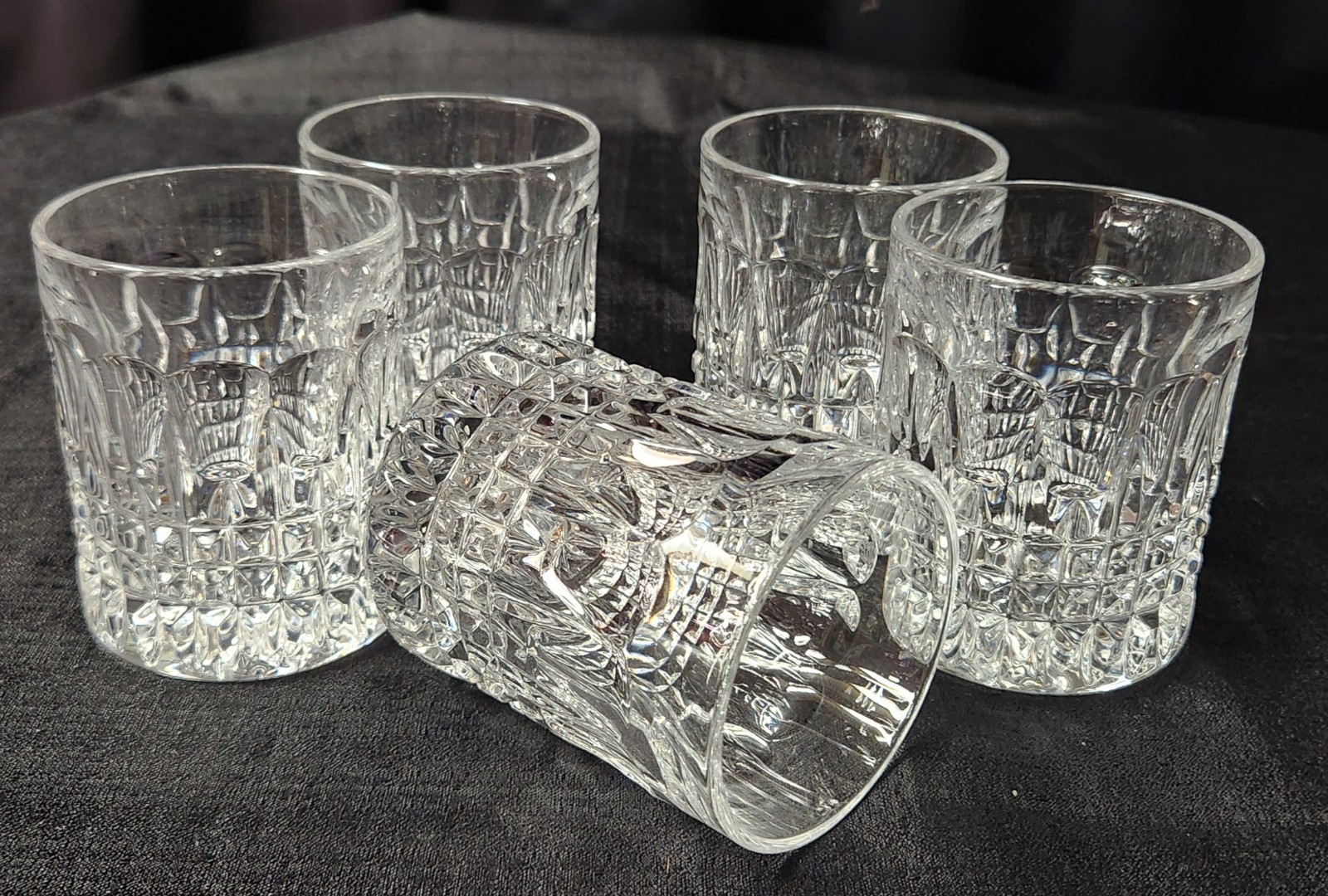 Gorham Crystal by Nachtmann "Fairfax" Pattern Double Old Fashion Glasses