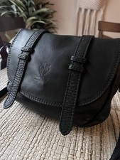 Vera Pelle Black Leather Crossbody Bag- Gently Used
