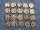 20 SILVER MERCURY DIMES WITH DATES lot s