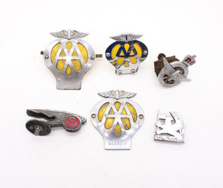 F x6 Vintage Collection Of Car Badges Inc AA 8E89511 Civil Service etc