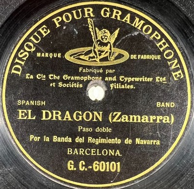 La Banda Del Regimento de Navarra ONE-SIDE 78 RPM 10'' GRAMOPHONE G&T BERLINER