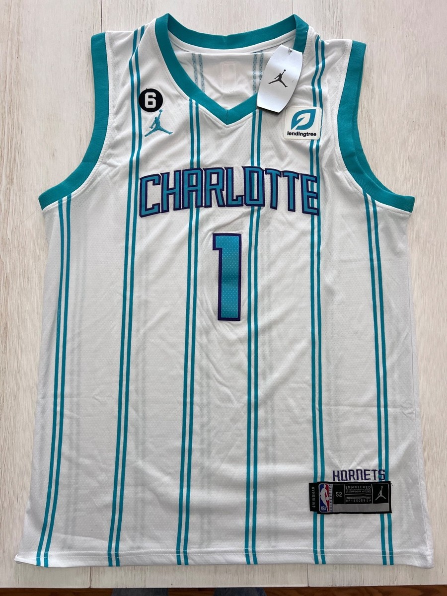 Mens Lamelo Ball Charlotte Hotnets Jersey SZ 52 White | eBay