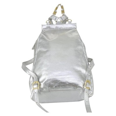 Gianni Versace Backpack Leather Silver Gold Auth am9831 | eBay display picture 3