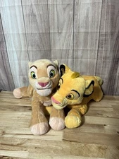 Disney Store Lion King Nala and Simba Large Plush 13" Baby Cub Stuffed Animal