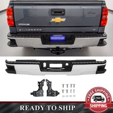 Chrome Rear Bumper Assembly For 2014-2018 Chevrolet Silverado Gmc Sierra 1500