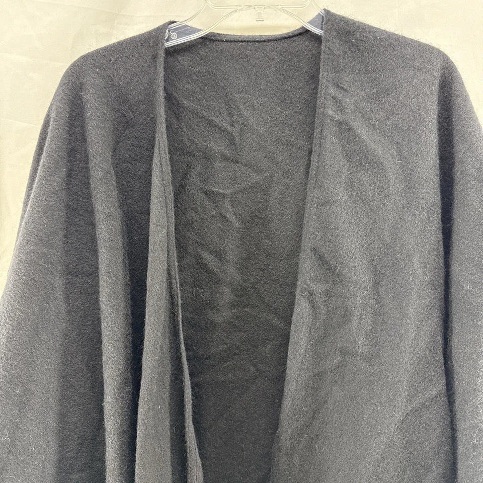 Portolano 100% Lana de Cordero 38" Mantón Colgante Capa Envolvente Negro Mujer Talla Única NUEVO Foto 2 de 4
