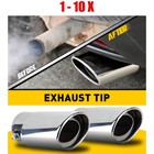 Silver 1-10X Car Pipe Rear Tip Tail Muffler Accessories Throat Stainless Pa