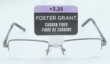 Foster Grant Carbon Fiber Ashton Gun Half Rim Reading Glasses Choose Diopter