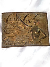 Vintage Coca-Cola Brass Belt Buckle Lady Refreshing Delicious Atlanta GA USA