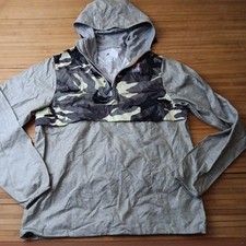 Giacca a vento nuova con etichette K Way Fairplay LA Le Vrai 3.0 Anorak 1/4 zip piccola mimetica 