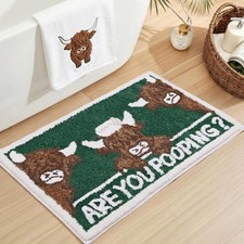 Funny Highland Cow Bathroom Rug Vintage Highland Cow Bathroom Decor Fun Bath ...