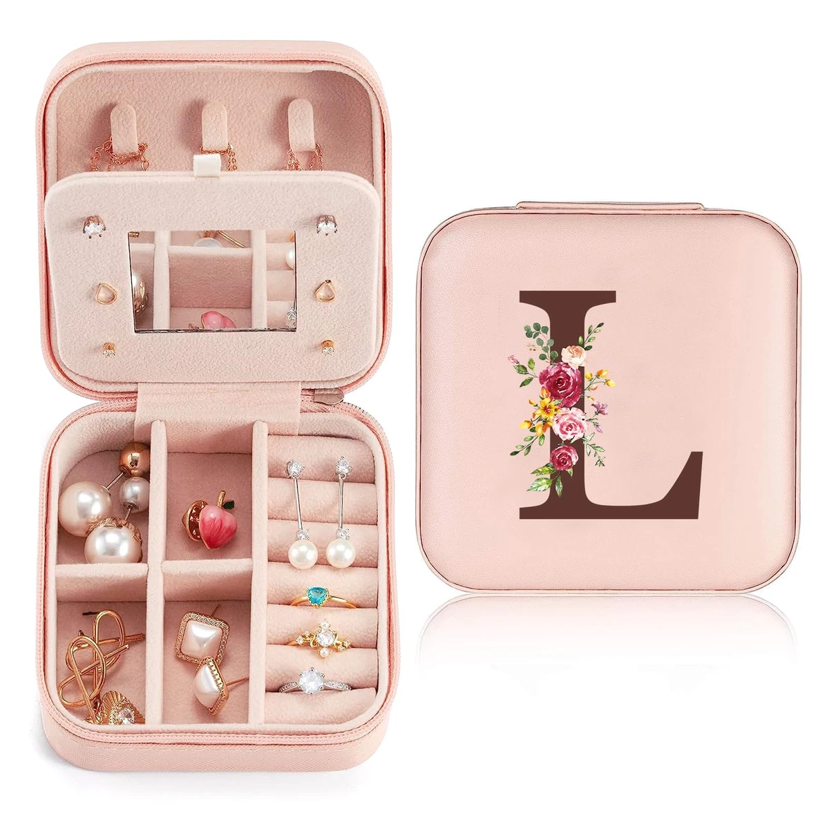 Portagioie da viaggio portatile (rosa), espositore per gioielli in pelle. | Leroy Merlin