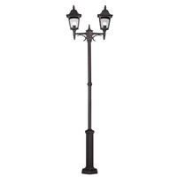 Schwarz Durchsichtig Klassisch Hohe Laterne AußEnlampe Garten 2X100W/E27 IP44