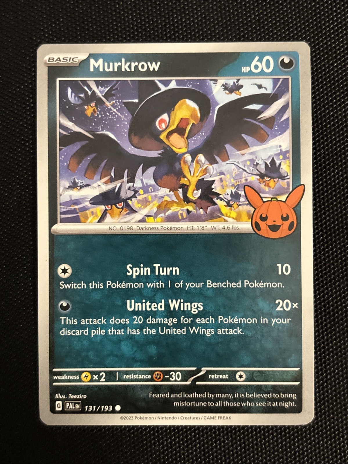 Murkrow 131/193 -Trick or Trade Paldea Evolved - Common - Pokemon Card TCG