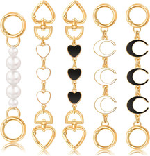 5Pcs Bag Extender Chain Moon Heart and Pearl Purse Extender Chains Bag Strap E