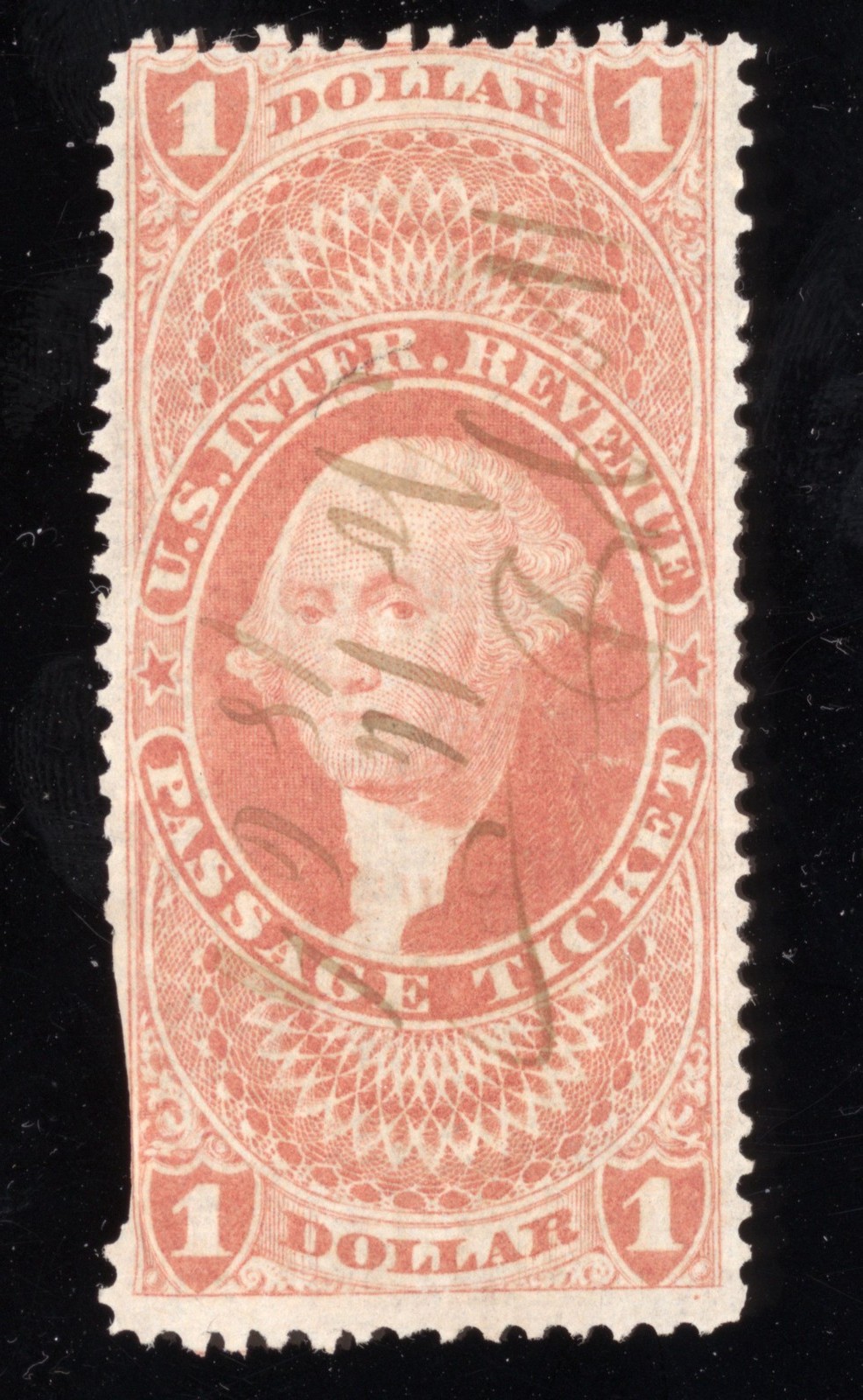 US Scott R74c Used $1 red Passage Ticket Revenue Lot S262 bhmstamps