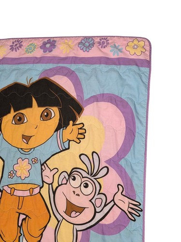 Stivali Dora The Explorer & Her Monkey Friend coperta trapuntata 56 x 39 Nick Jr vintage - Foto 3 di 18