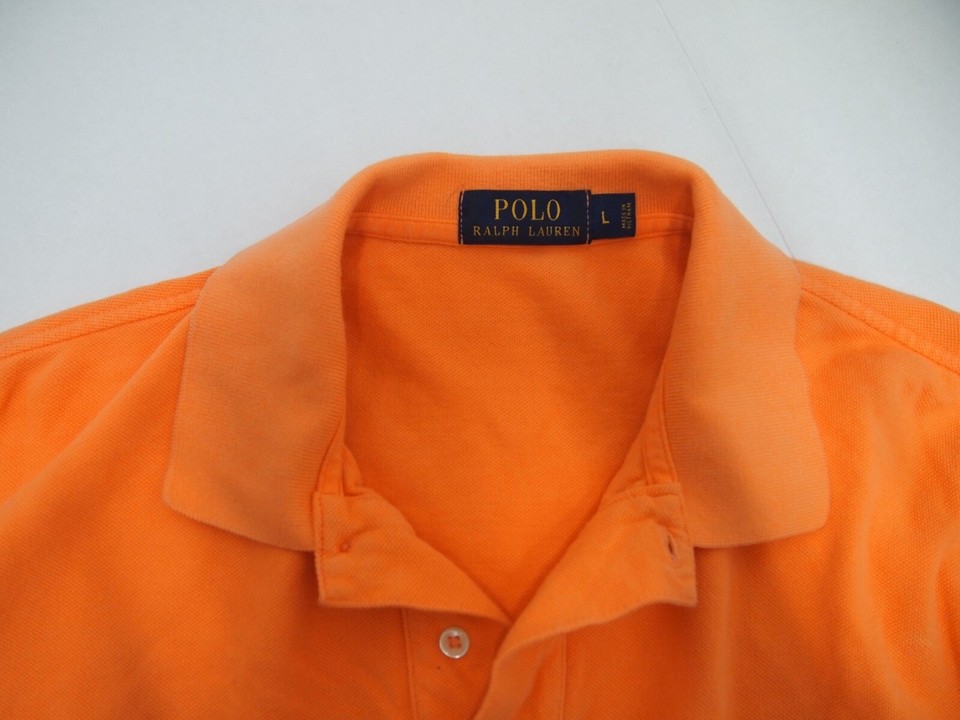 Polo Ralph Lauren Mens Golf Shirt L Solid Orange Knit Short Sleeve eBay