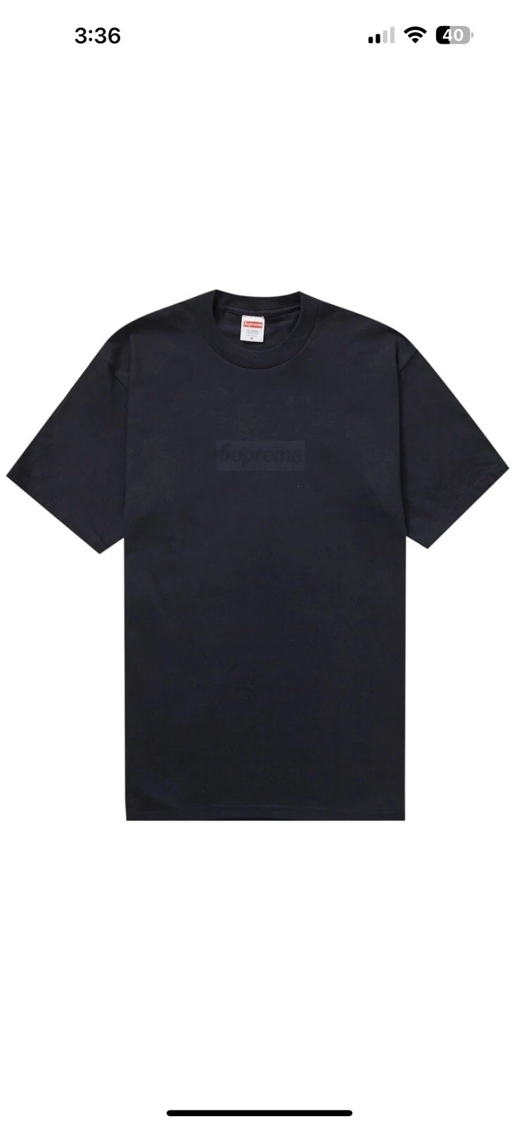 Tee shirt noir Supreme 23SS TONAL BOX LOGO taille M neuf