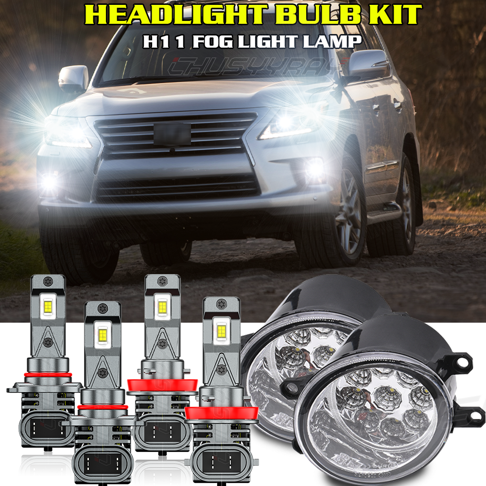 For LEXUS LX570 2008-2011 Headlight Bulbs Kit High/Low Beam + Fog