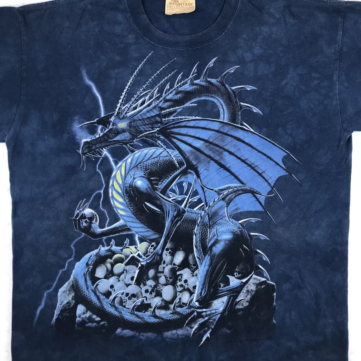 vintage DRAGON SKELETON THE MOUNTAIN TIE DYE T Shirt XL fantasy