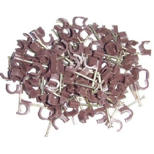 7mm Redondo Marrón Cable Clip con Clavo de Fijación En 100 Paquete - Coaxial & - Bild 2 von 6