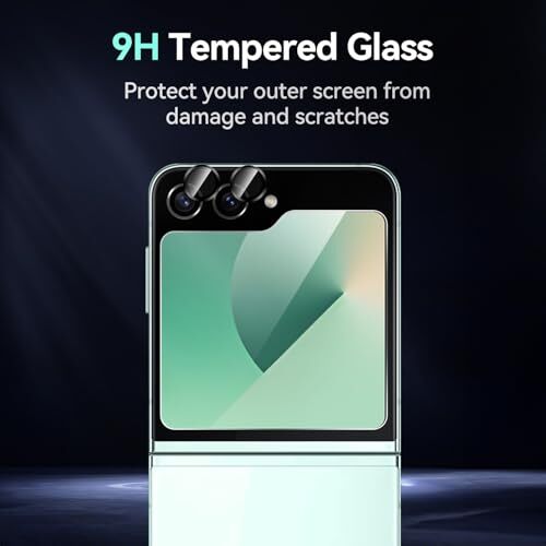 6 in 1 for Samsung Galaxy Z Flip 6 Screen Protector, 2 Pack Front Tempered - Picture 6 of 7
