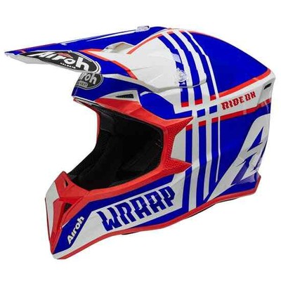AIROH WRAAP BROKEN BLUE/RED GLOSS