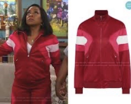 Maje Color-block stretch-knit Fate The Winx Saga Aisha Red tracksuit jacket M - Picture 2 of 12